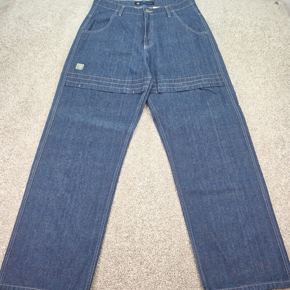 Vintage Levis L2 Temple Pants Mens 34x32 Dark Wash Baggy Wide Leg Jeans Y2K 2000